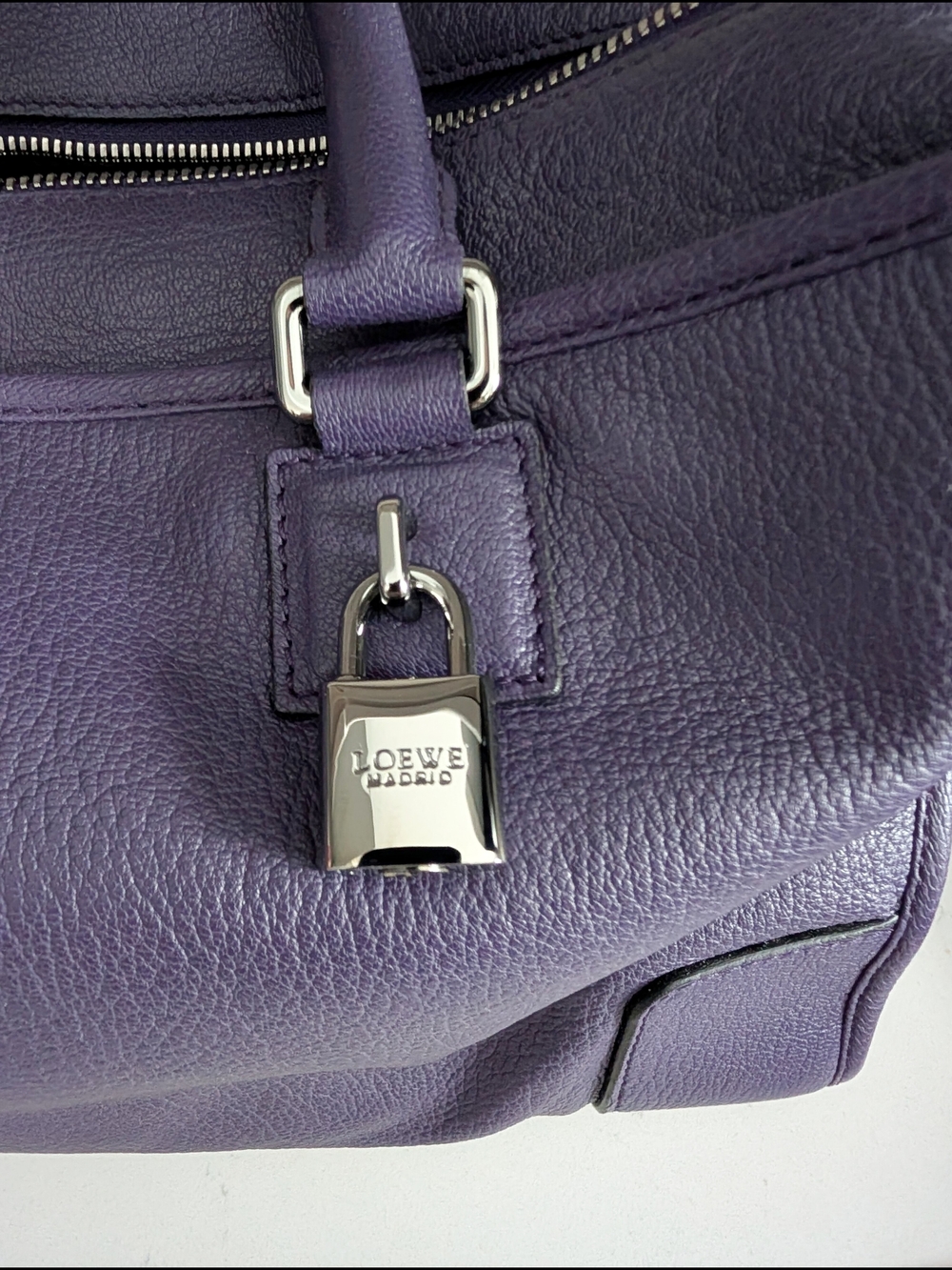 Loewe Amazona Purple Leather Top-Handle Tote - Picture 3 of 9